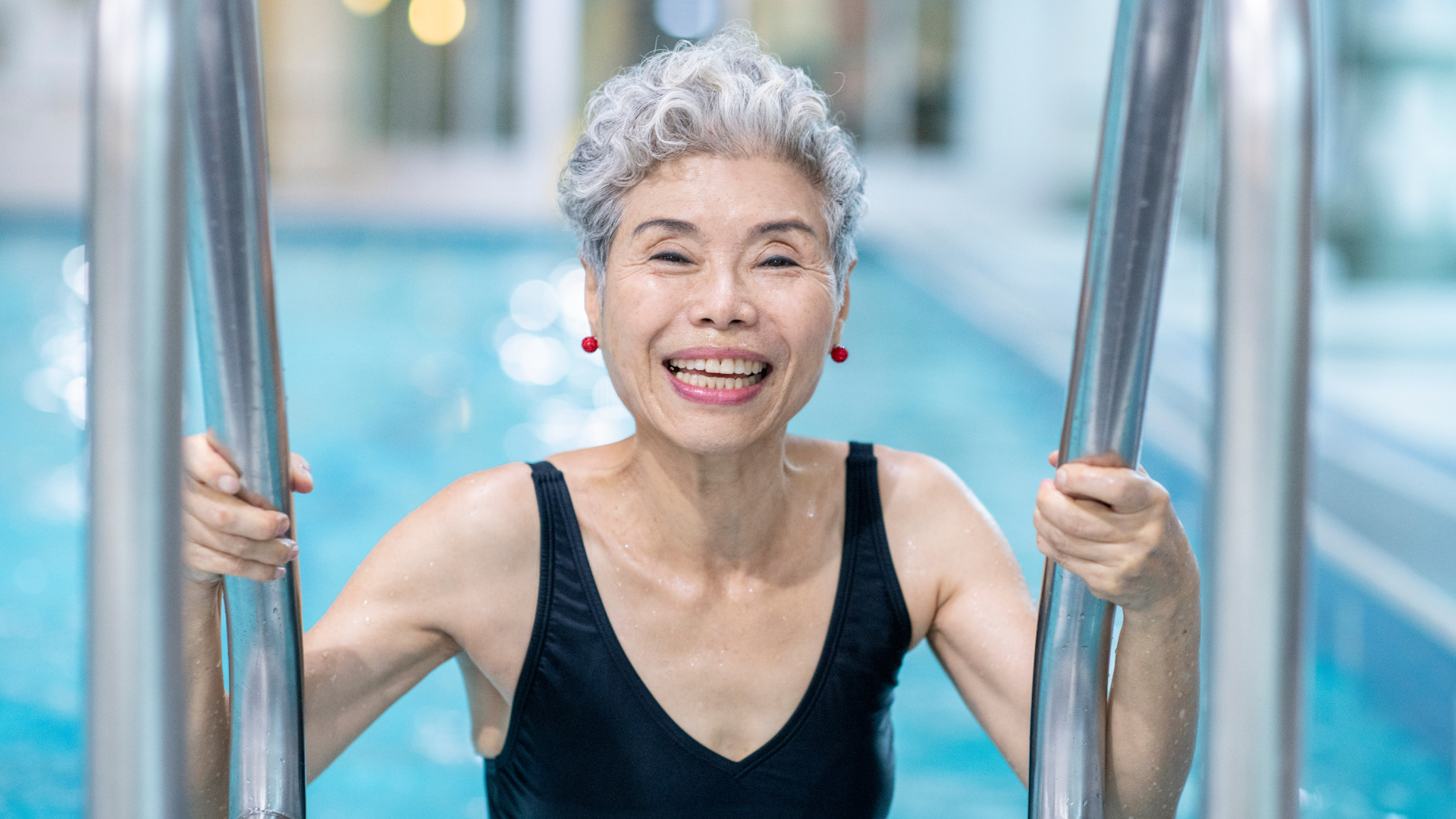 Older woman in pool